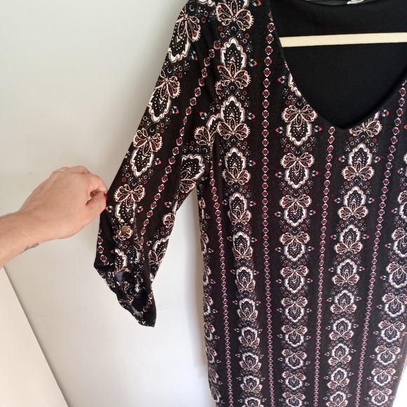 Black Patterned Maternity Shift dress by Pinkblush - Picture 6 of 6